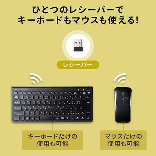 キーボードマウスセット（無線・ワイヤレスキーボード・ワイヤレスマウス・スリムキーボード・薄型マウス・持ち運び・充電式・テンキーなし・右利き・左利き）