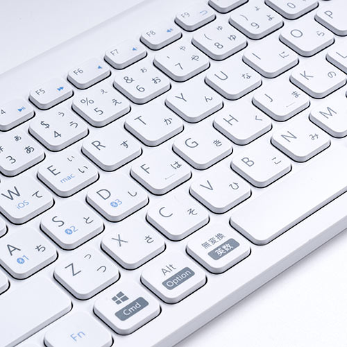 キーボード （ワイヤレスキーボード・Bluetooth・マルチペアリング・Windows・macOS・iOS・Android・iPad・配列切替可能・充電式・テンキー付き・ホワイト） SKB072