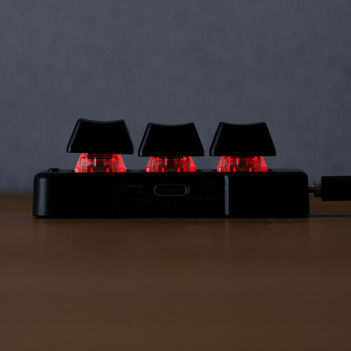 プログラマブルキーボード（ミニ3キー・片手キーボード・左手デバイス・ゲーミングキーボード・マクロキーボード・マクロ機能・メカニカル・青軸・割付・バックライト付き・有線接続・ブラック） SKB075