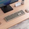 ワイヤレスキーボード（Bluetooth＆2.4Gレシーバー・日本語配列・フルサイズ・マルチペアリング3台・充電式・パンタグラフ式・ベージュ）