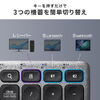 ワイヤレスキーボード（Bluetooth＆2.4Gレシーバー・日本語配列・フルサイズ・マルチペアリング3台・充電式・パンタグラフ式・ベージュ）
