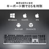 ワイヤレスキーボード（Bluetooth＆2.4Gレシーバー・日本語配列・フルサイズ・マルチペアリング3台・充電式・パンタグラフ式・ベージュ）