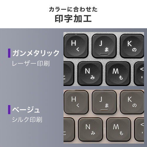 ワイヤレスキーボード（Bluetooth＆2.4Gレシーバー・日本語配列・フルサイズ・マルチペアリング3台・充電式・パンタグラフ式・ベージュ）