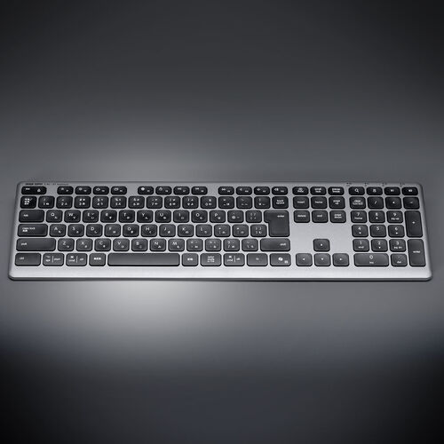 ワイヤレスキーボード（Bluetooth＆2.4Gレシーバー・日本語配列・フルサイズ・マルチペアリング3台・充電式・パンタグラフ式・ブラック）