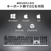 ワイヤレスキーボード（Bluetooth＆2.4Gレシーバー・日本語配列・フルサイズ・マルチペアリング3台・充電式・パンタグラフ式・ブラック）
