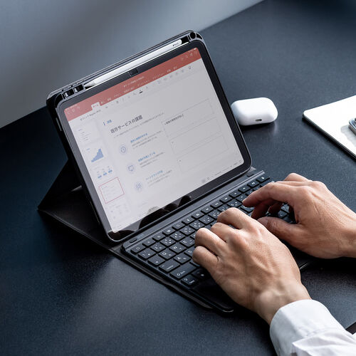 Bluetoothキーボード（iPadケース付き・第10世代 / A16 専用・ワイヤレスキーボード・無線・パンタグラフ・タッチパッド付き・マグネット着脱・充電式・日本語配列・JIS配列）