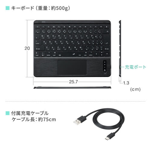 Bluetoothキーボード（iPadケース付き・第10世代 / A16 専用・ワイヤレスキーボード・無線・パンタグラフ・タッチパッド付き・マグネット着脱・充電式・日本語配列・JIS配列）
