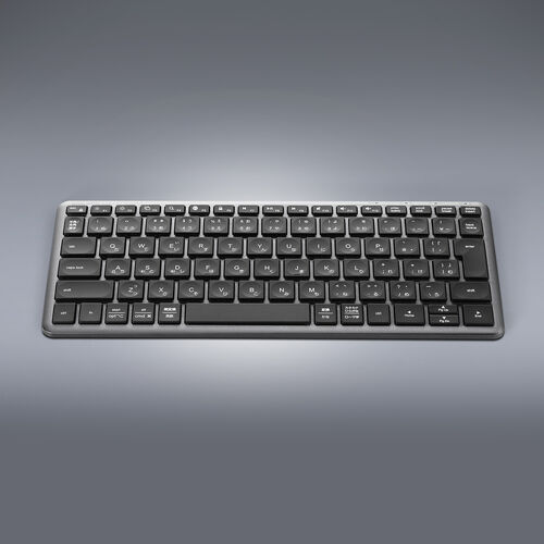 ワイヤレスキーボード（テンキーレス・Bluetooth＆2.4Gレシーバー・日本語配列・マルチペアリング3台・充電式・パンタグラフ式・小型・コンパクト・ブラック）