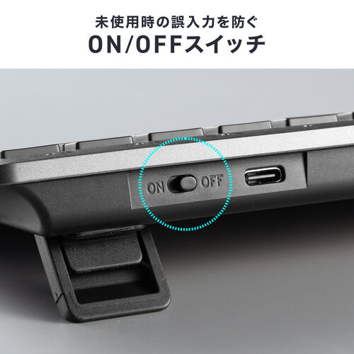 ワイヤレスキーボード（テンキーレス・Bluetooth＆2.4Gレシーバー・日本語配列・マルチペアリング3台・充電式・パンタグラフ式・小型・コンパクト・ブラック）