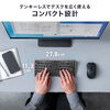 ワイヤレスキーボード（テンキーレス・Bluetooth＆2.4Gレシーバー・日本語配列・マルチペアリング3台・充電式・パンタグラフ式・小型・コンパクト・ブラック）
