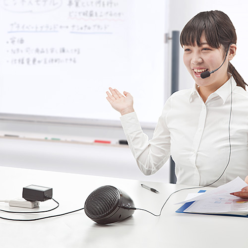 拡声器（ポータブル・スピーカー・ハンズフリー・AC給電・電池・対応・20w・肩掛け・屋外・ヘッドセット・マイク・ケーブル) EZ4-SP062
