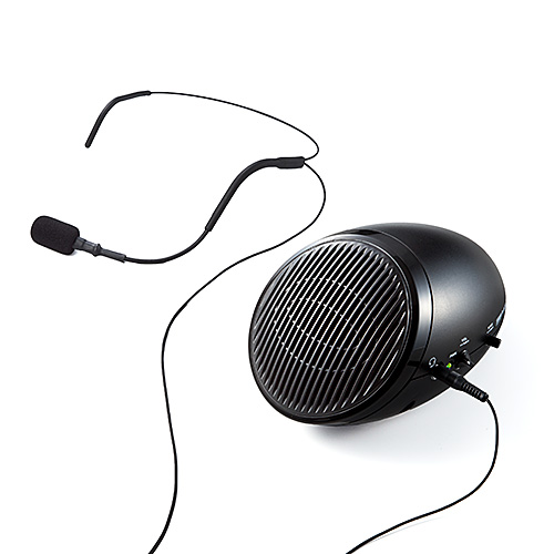 拡声器（ポータブル・スピーカー・ハンズフリー・AC給電・電池・対応・20w・肩掛け・屋外・ヘッドセット・マイク・ケーブル) EZ4-SP062