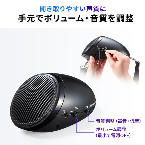 拡声器（ポータブル・スピーカー・ハンズフリー・AC給電・電池・対応