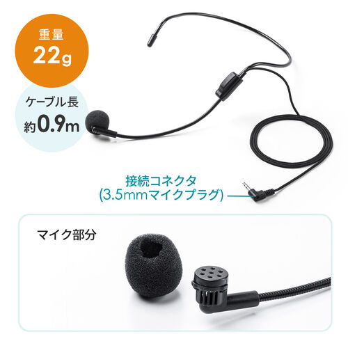 ハンズフリー拡声器（EZ4-SP079）専用有線マイク（3.5mmマイク