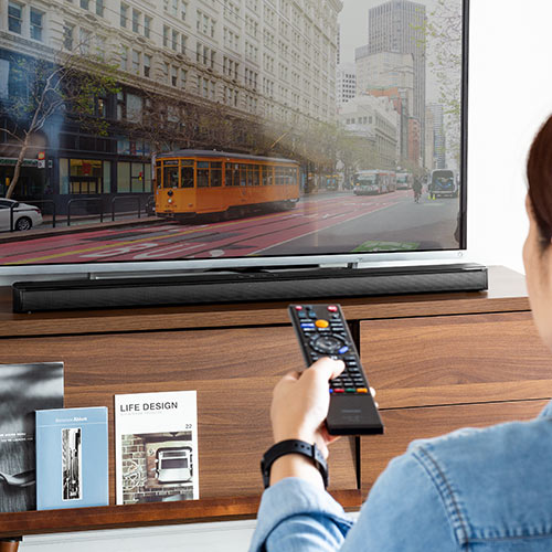 テレビスピーカー（Bluetooth対応・サウンドバースピーカー・HDMI搭載・光デジタル/3.5mm接続対応・高音質・薄型・100W） SP084