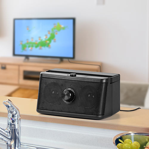 テレビスピーカー（有線・手元スピーカーTV用手元延長スピーカー・電池式・USB給電対応・70代・60代・50代・40代・男性・女性・ブラック）