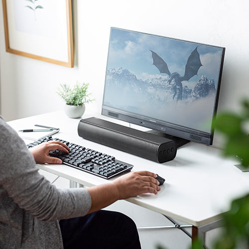 スピーカー（サウンドバー・テレビ・PC・タブレット・高音質・高出力50W・Bluetooth対応・コンパクト・41㎝）