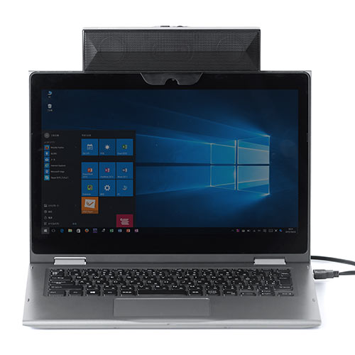 スピーカー（サウンドバー・USB電源・USB接続・PCスピーカー・クリップ&スタンド対応・コンパクト・6W・持ちはこび）