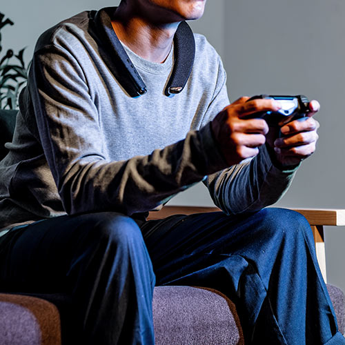ネックスピーカー（ウェアラブル・肩かけ・首かけ・軽量・テレビ・ゲーム・Bluetooth5.0・低遅延・IPX5）