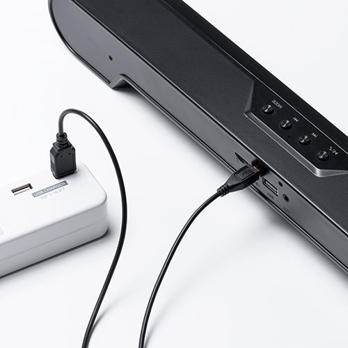 サウンドバースピーカー（パソコン・スマホ・テレビ接続・Bluetoothワイヤレス・バッテリー内蔵・USB充電・USB/SD・20W出力）