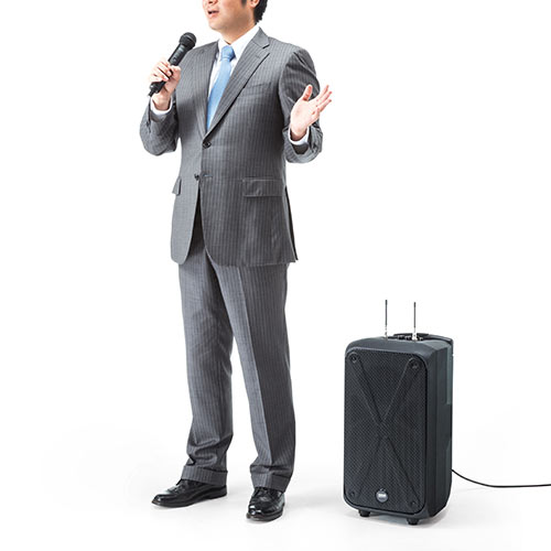 ワイヤレスマイク・スピーカーセット（PAシステム・拡声器・ワイヤレスマイク2本付・会議/イベント対応・高出力200W・授業・飛散・飛沫防止）