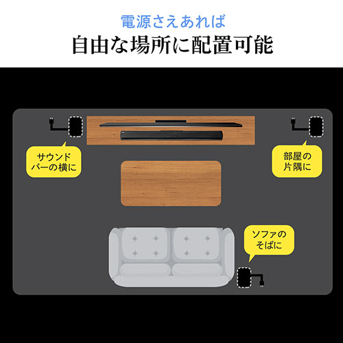 テレビスピーカー（サウンドバー・Bluetooth対応・最大200W出力・ワイヤレスサブウーハー・HDMI接続・ARC対応）