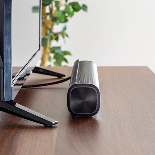 PC スピーカー サウンドバースピーカー 出力最大6W 大音量 マイク端子とヘッドホン端子付 USB給電 AUX接続 テレビ/パソコン/スマホ対応