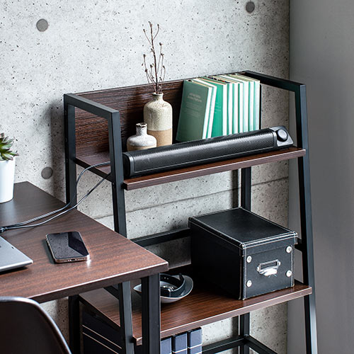 PC スピーカー サウンドバースピーカー 出力最大6W 大音量 マイク端子とヘッドホン端子付 USB給電 AUX接続 テレビ/パソコン/スマホ対応