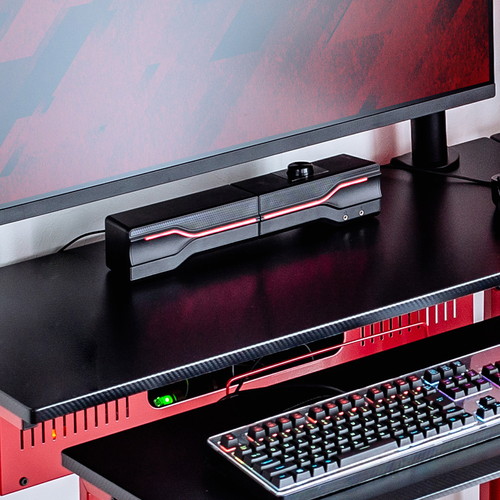 Bluetoothスピーカー（ワイヤレス接続・有線接続・サウンドバー・据え置き・LED付き・USB電源・10W）