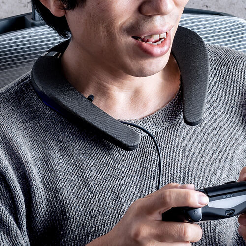 ウェアラブルスピーカー（ネックスピーカー・Bluetooth5.0・有線対応・防水IPX7対応・マイク搭載・首掛け・肩掛け）