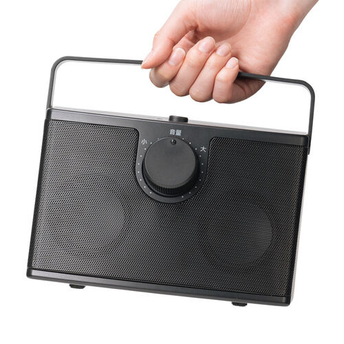 テレビスピーカー（手元スピーカー・有線・ケーブル長5m・10W高出力・充電式・ブラック）