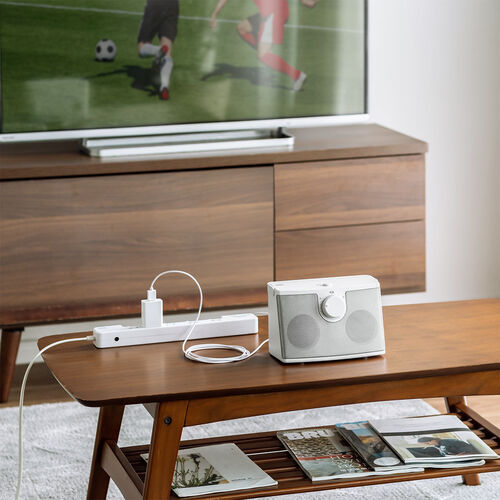 テレビスピーカー（手元スピーカー・有線・ケーブル長5m・10W高出力・充電式・ ホワイト）