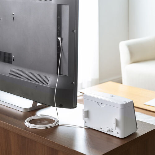 テレビスピーカー（手元スピーカー・有線・ケーブル長5m・10W高出力・充電式・ ホワイト）