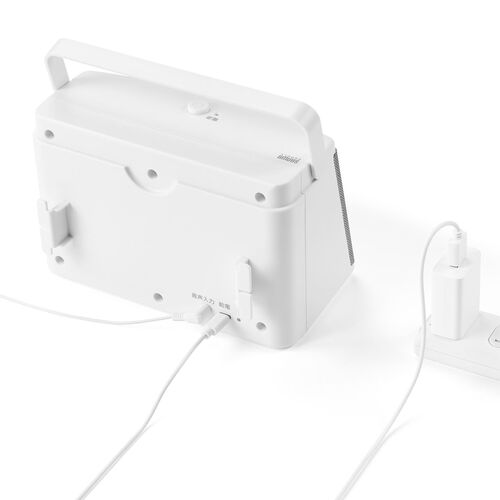 テレビスピーカー（手元スピーカー・有線・ケーブル長5m・10W高出力・充電式・ ホワイト）