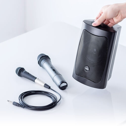 スピーカーセット (マイク付き) 拡声器（ワイヤレスマイク付・スピーカー・コンパクト・16W
