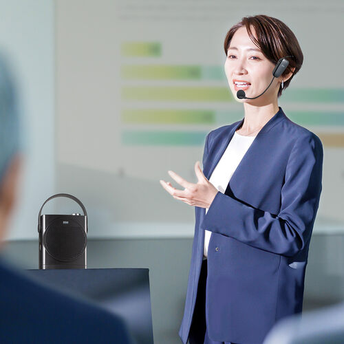 拡声器 ハンズフリー ポータブル マイク ワイヤレス 有線マイク付属 高出力30W USBメモリ microSD イベント ツアーガイド 選挙 セミナー 講義 会議 運動会