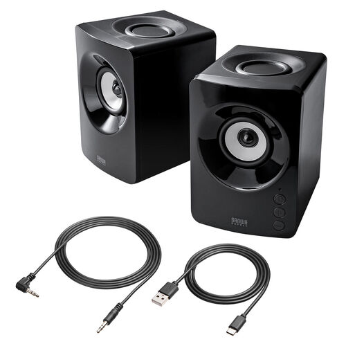 PCスピーカー（Bluetoothスピーカー・USBスピーカー・3.5mm接続対応・10W・低音強調・パッシブ搭載・コンパクト）