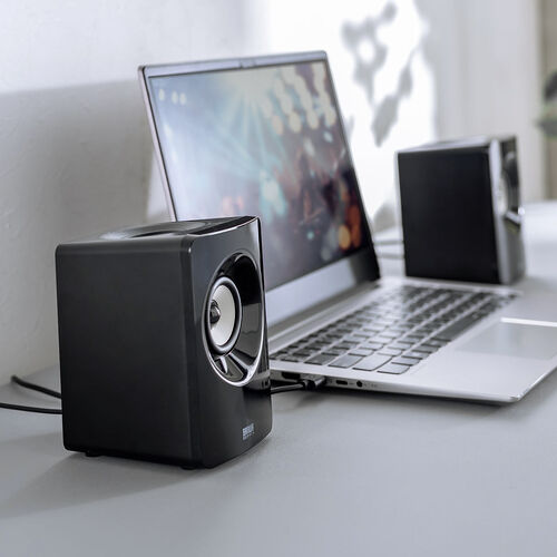 PCスピーカー（Bluetoothスピーカー・USBスピーカー・3.5mm接続対応・10W・低音強調・パッシブ搭載・コンパクト）