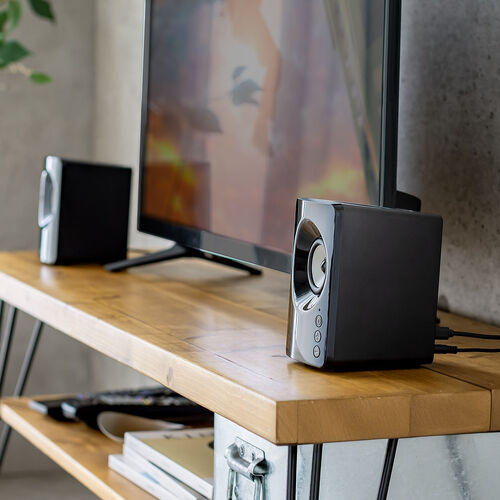 PCスピーカー（Bluetoothスピーカー・USBスピーカー・3.5mm接続対応・10W・低音強調・パッシブ搭載・コンパクト）