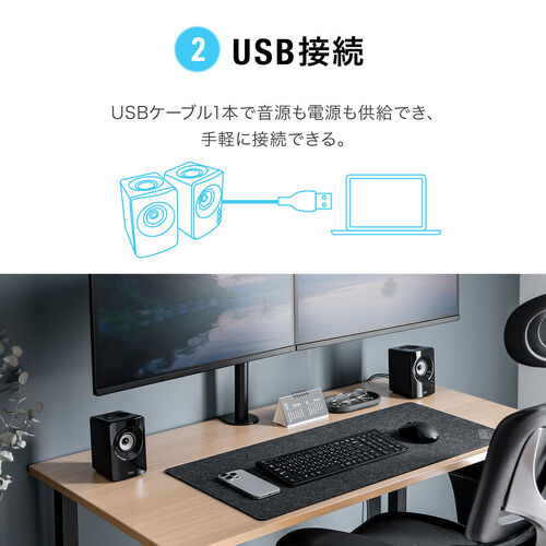 PCスピーカー（Bluetoothスピーカー・USBスピーカー・3.5mm接続対応・10W・低音強調・パッシブ搭載・コンパクト）