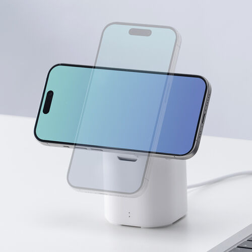 Bluetoothスピーカー（ワイヤレス充電・スマホ充電・MagSafe対応・7.5W・スタンド機能・ホワイト）