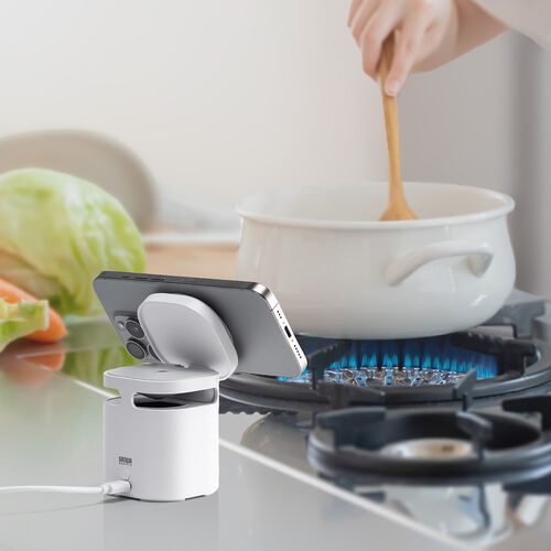 Bluetoothスピーカー（ワイヤレス充電・スマホ充電・MagSafe対応・7.5W・スタンド機能・ホワイト）