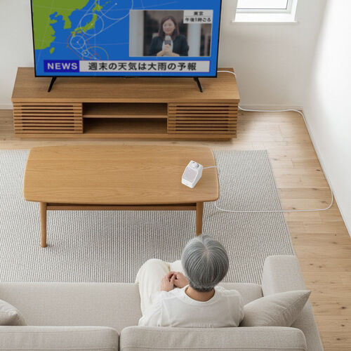 テレビ用手元スピーカー（高齢者向け・有線USB給電・5mロングケーブル・大音量・簡単操作）
