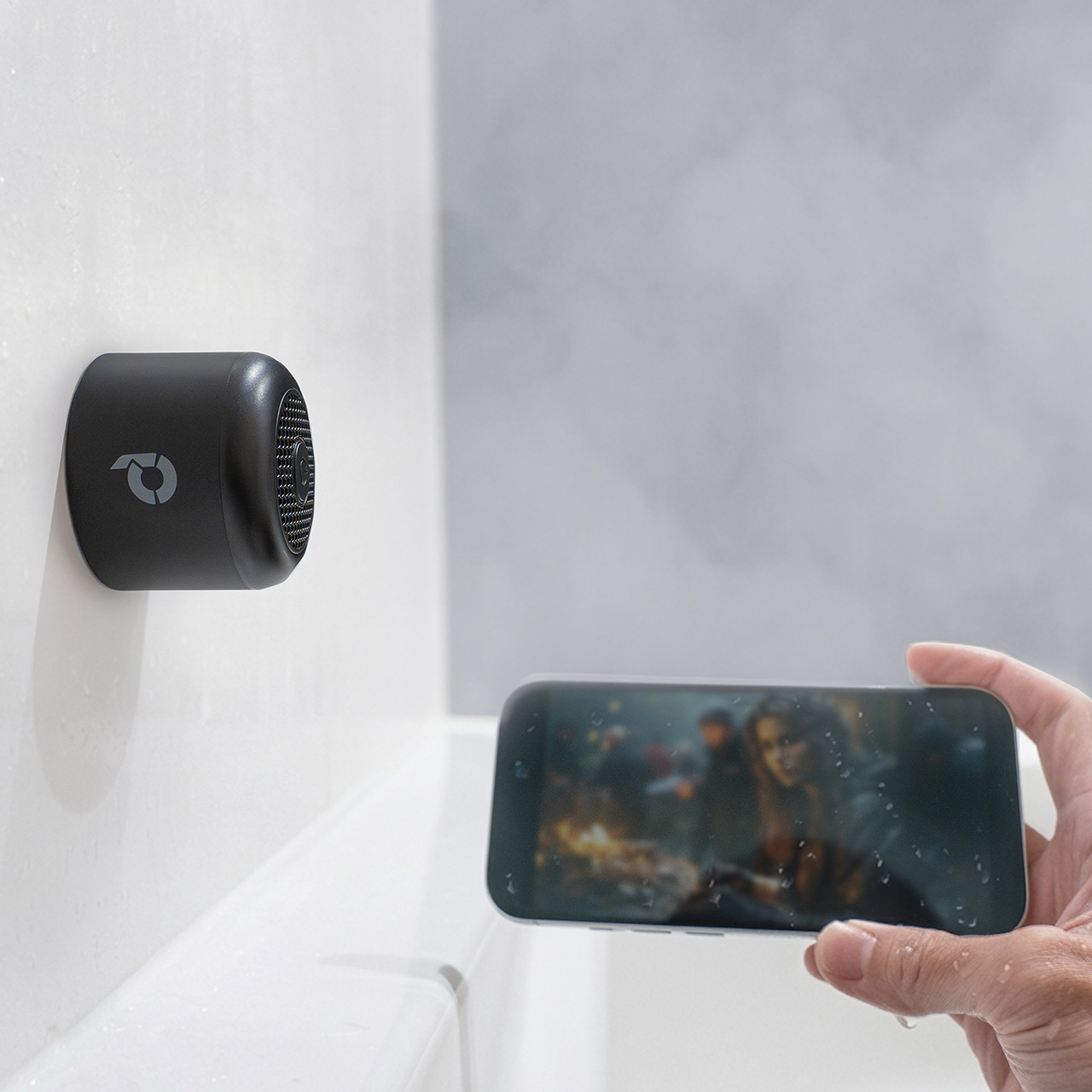 防水スピーカー（Bluetooth・ワイヤレス・お風呂スピーカー・磁石取付・IPX6・コンパクト・小型・長時間再生・2個セット）