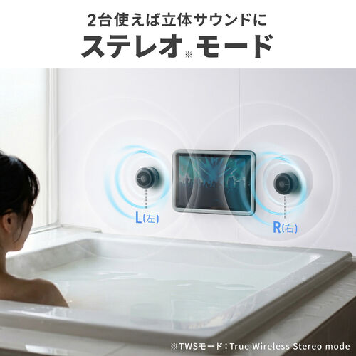 防水スピーカー（Bluetooth・ワイヤレス・お風呂スピーカー・磁石取付・IPX6・コンパクト・小型・長時間再生）