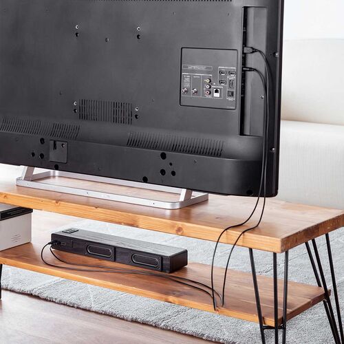 サウンドバー スピーカー（木製・Bluetooth・20W・ハイパワー・バッテリー内蔵・コンパクトタイプ）