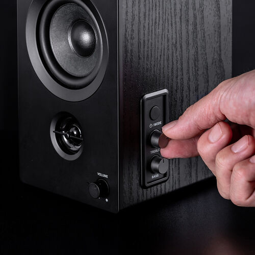 PCスピーカー（Bluetooth・木製・50W・高音質・2ch・ステレオ・コンパクト・有線・スマホ・テレビ・パソコン）