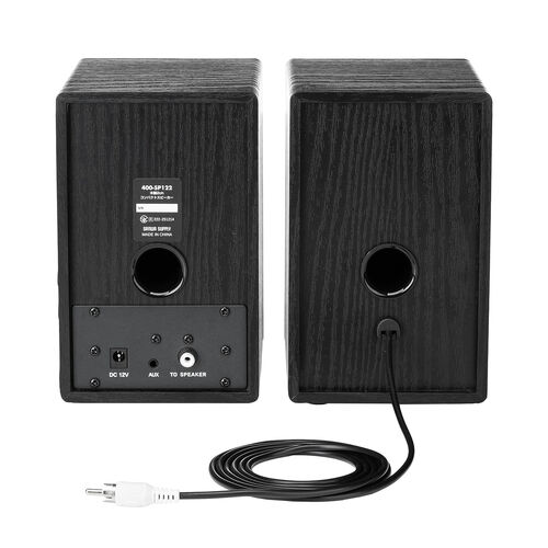 PCスピーカー（Bluetooth・木製・50W・高音質・2ch・ステレオ・コンパクト・有線・スマホ・テレビ・パソコン）