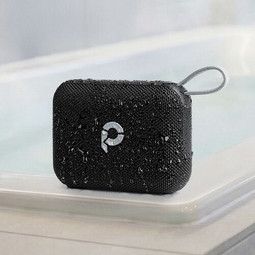 Bluetoothスピーカー（防水・IPX7・ポータブル・ワイヤレス・6W・アウトドア・お風呂・重低音・最大24時間再生・microSD対応・ダークグレー）
