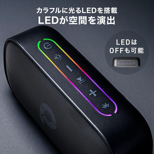 Bluetoothスピーカー（防水・IPX7・コンパクト・8W・AUX・USBメモリ・microSDカード再生対応・ポータブルスピーカー）